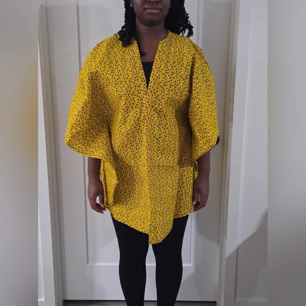 Yellow Floral Women's Ankara Top